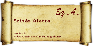 Szitás Aletta névjegykártya